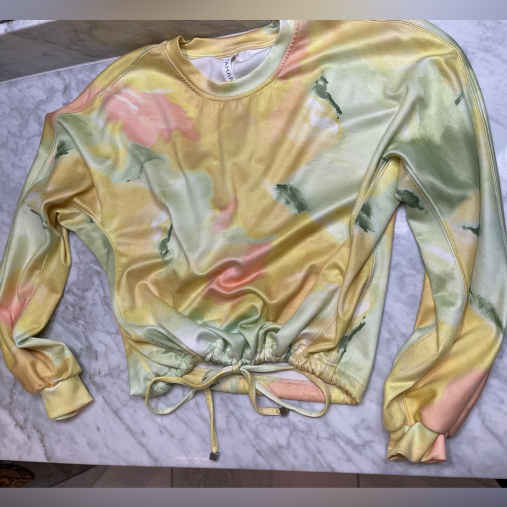 Tahari tie bottom sweatshirt